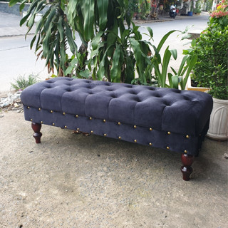 Ghế Đôn Băng Chờ Tân Cổ Điển 1m2 - Sofa Ngồi Chờ Dài Vải Nhung