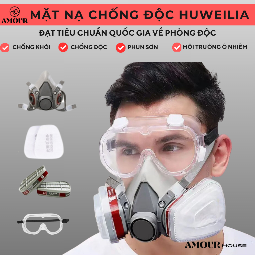Bộ Mặt Nạ Phòng Độc, Y tê,  Phòng Khói Độc, Phun Thuốc Sâu, Mặt Nạ Phun Sơn, In Ấn, Mạ Đúc Kim Loại