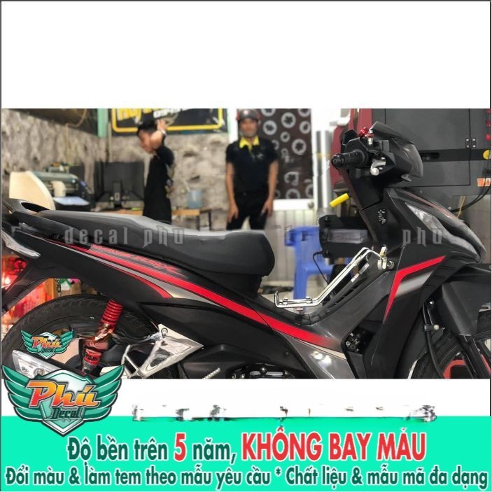 Tem rời Wave RSX Chỉ đỏ , xe đen nhám (H) -1