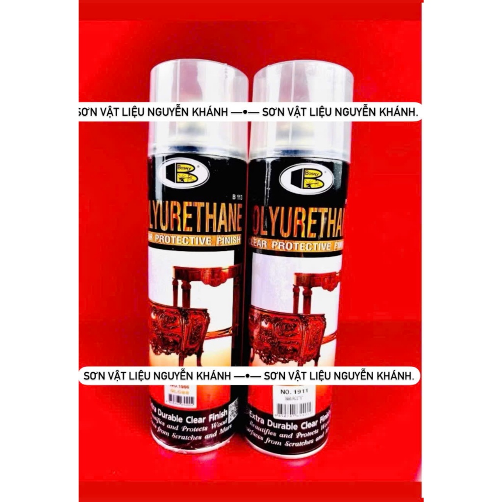 Sơn xịt bóng gỗ PU Polyurethane Bosny