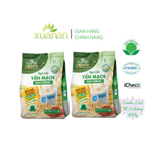  Combo 2 túi Ngũ Cốc Yến Mạch Xuân An  ít đường  400G {25g*16 gói} 