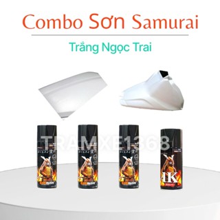 Combo Sơn Samurai màu trắng ngọc trai H196 gồm 4 chai (Uch210-102-H196-K1k) Có Ánh Kim Lấp Lánh