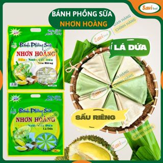 Bánh Phồng Sữa Nhơn Hoàng, Bánh Tráng Sữa vị sầu riêng, lá dứa, cốt dừa thơm ngon SaviFood