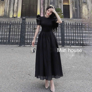 Váy ren tiểu thư cổ tròn 2 lớp