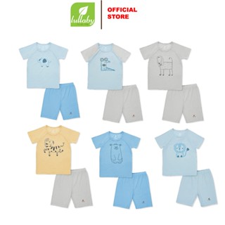 Bộ cộc tay petit Lullaby cho bé trai chất siêu mát Nh123v