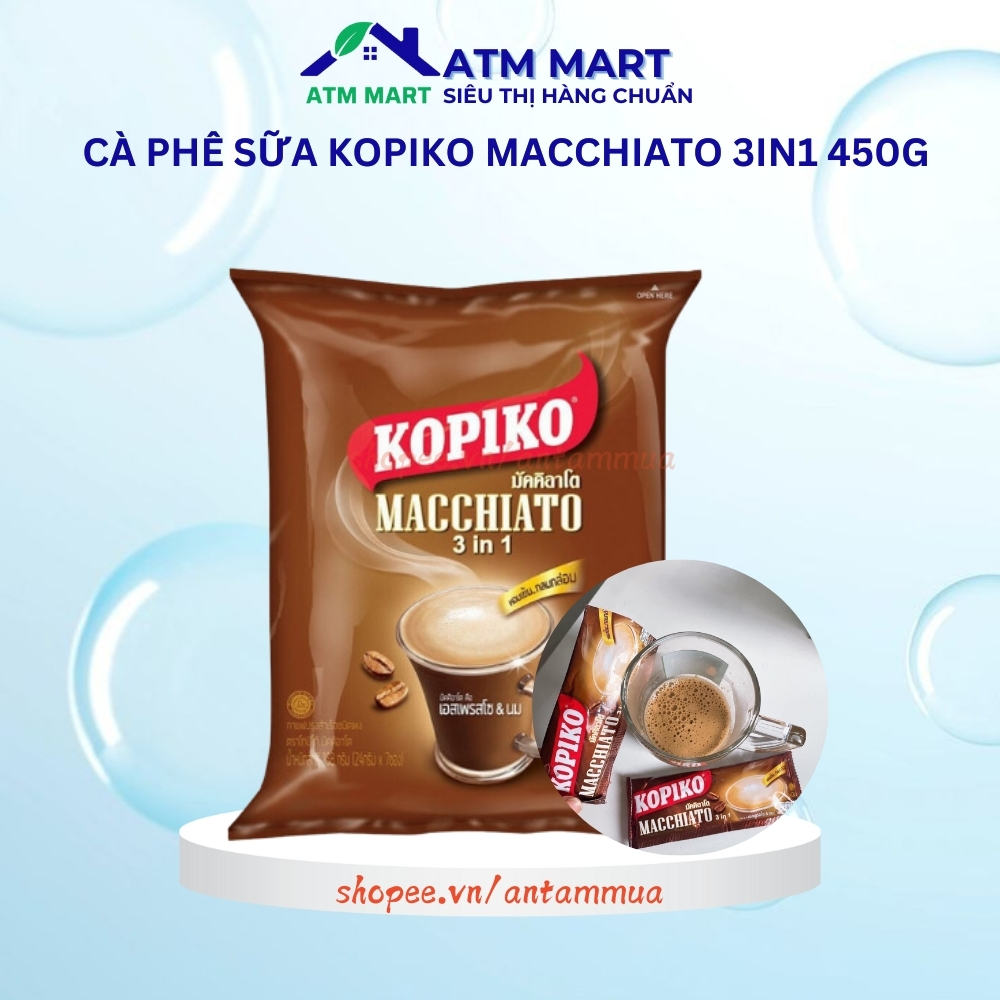 [Hỏa Tốc]Cà Phê Sữa Hòa Kopiko Macchiato Thái Lan 3in1 20 Gói - ATM MART