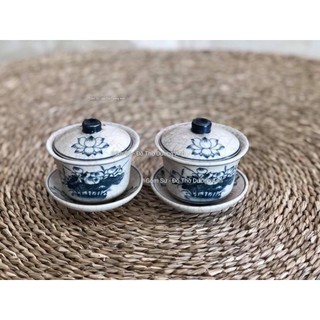 Bát đựng trà men rạn đen