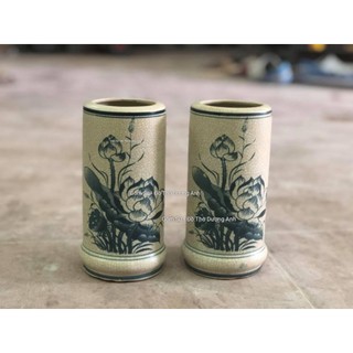 Ống đựng hương men rạn đen
