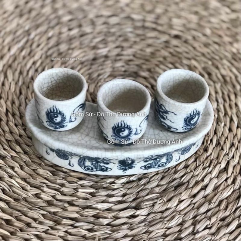 Bộ chén kỉ, bộ kỷ thờ men rạn đen