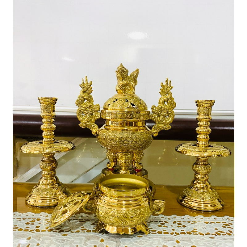 BỘ ĐỈNH BẰNG ĐỒNG CAO 28cm
