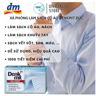 Bánh xà phòng làm sạch cổ áo Denkmit Đức giúp đánh bay vết bẩn cổ áo, khuỷu tay, nách - 100g - Hàng nội địa Đức