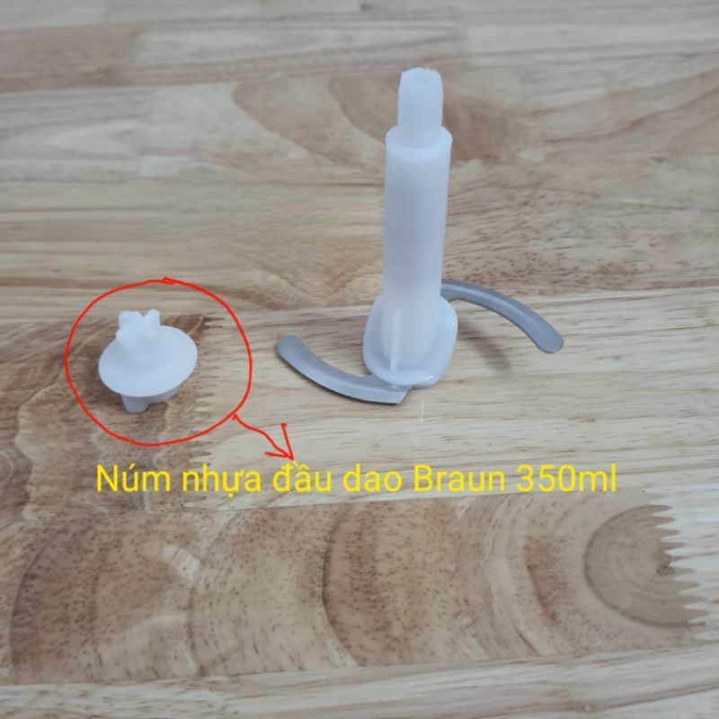 Phụ kiện máy xay cầm tay Braun- Núm nắp, núm nhựa đầu dao 350ml máy xay cầm tay Braun