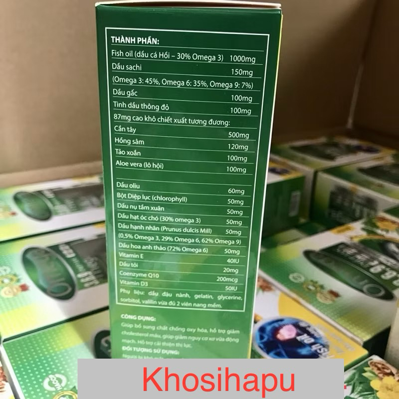 Viên uống Omega 369 diệp lục cần tây tinh dầu thông đỏ dầu gấc giúp sáng mắt