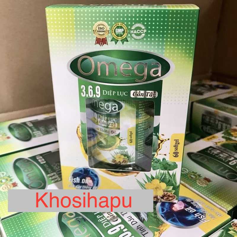 Viên uống Omega 369 diệp lục cần tây tinh dầu thông đỏ dầu gấc giúp sáng mắt
