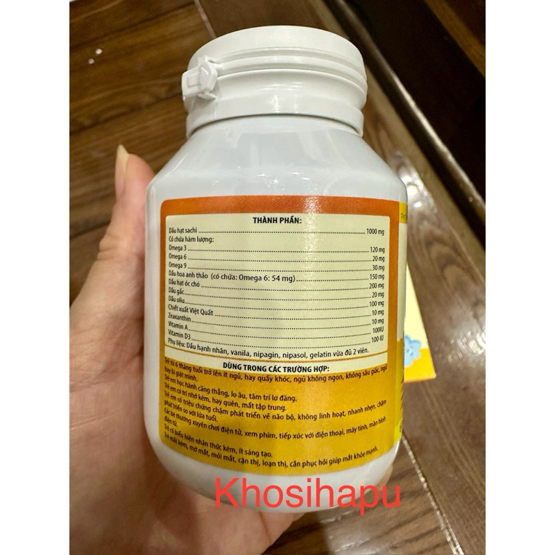 Kẹo viên bổ não Omega 3 Plus bổ sung DHA hỗ trợ phát triển não bộ, giúp tăng khả năng tập trung của trẻ, tốt cho não bé