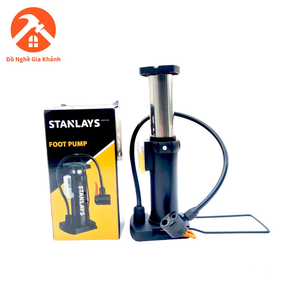 Bơm đạp chân mini gấp gọn dùng bơm xe đạp, xe máy.... STANLAYS - JAPAN
