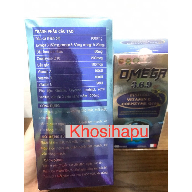Viên DẦU CÁ OMEGA 369 Olive 100 viên chính hãng tốt cho mắt, tim mạch, da, tóc hiệu quả