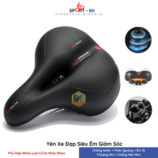 Yên Xe Đạp Thể Thao Siêu Êm, Yên Béo Active Mềm Có Lò Xo Giảm Xóc, Thoáng Khí, Chống Nước - BK13