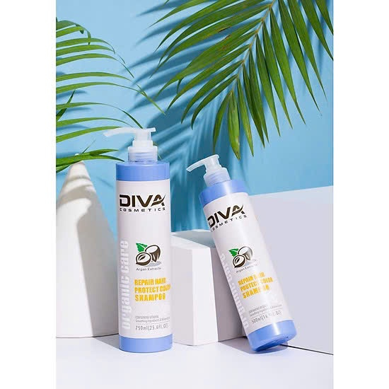 CẶP GỘI XẢ DIVA COLLAGEN 750ML PHỤC HỒI TÓC HƯ TỔN GIỮ MÀU NHUỘM