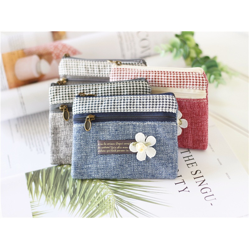 Ví tiền Mini Hoa trắng 2 ngăn