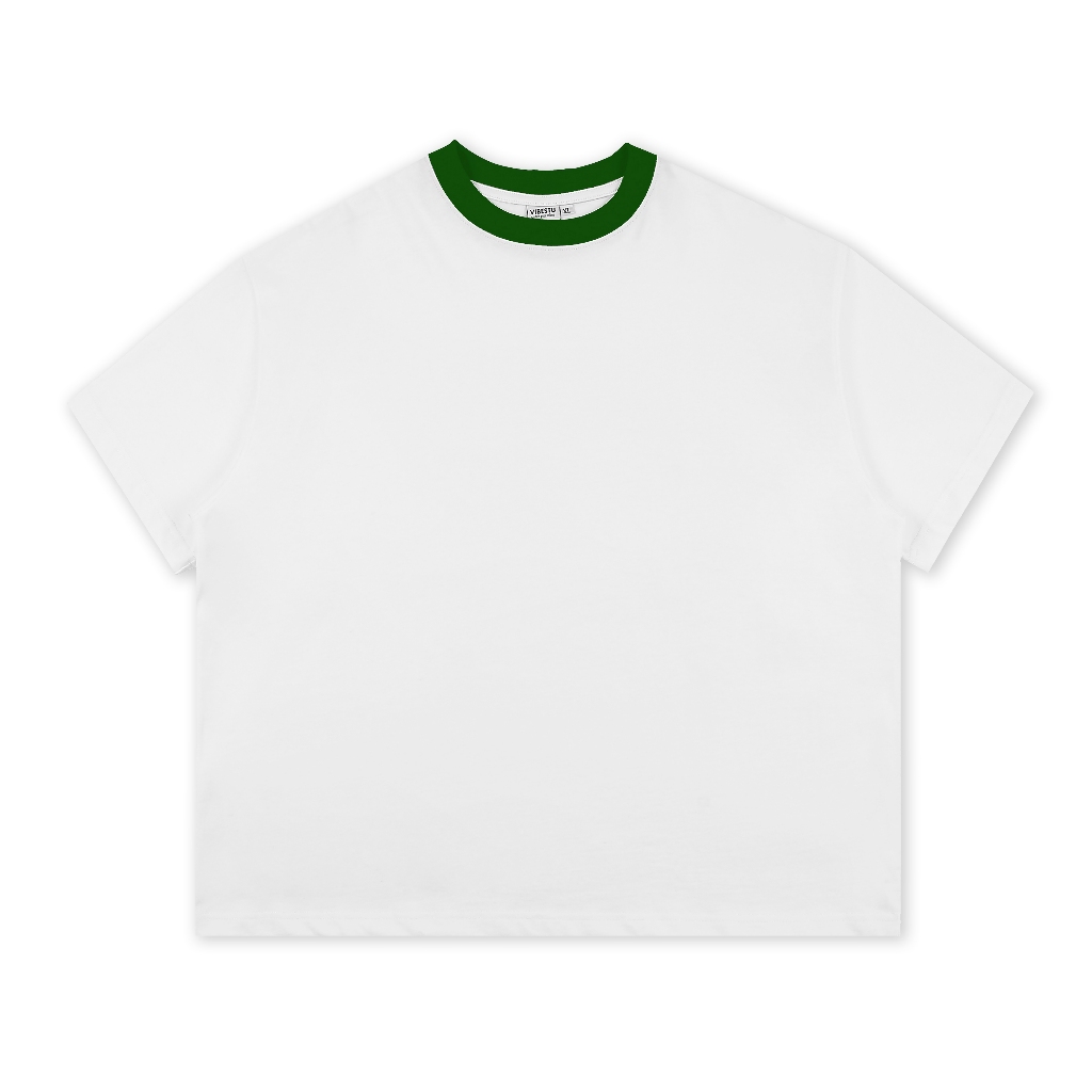 Áo Thun Trơn Phối Cổ Local Brand VIBESTU , Áo Thun Boxy Form Rộng Unisex 250Gsm 100% Cotton | BigBuy360 - bigbuy360.vn