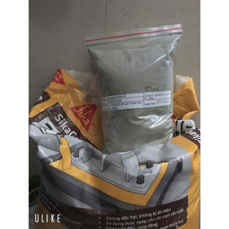 SIKA GROUT 214 -11 ( túi 1kg chiết lẻ) Vữa Rót Gốc Xi Măng Không Co Ngót vữa sika chống thấm chính
