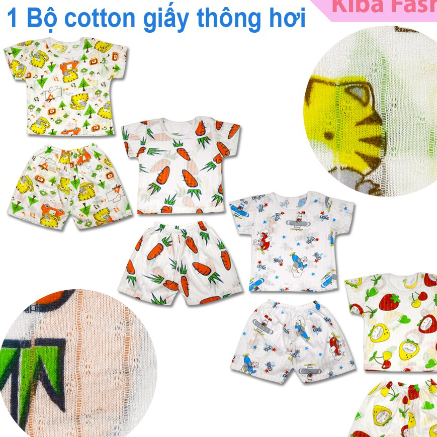 Bộ quần áo trẻ em cotton giấy