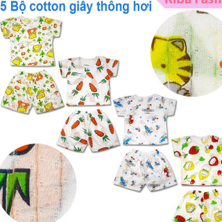 Bộ quần áo trẻ em cotton giấy