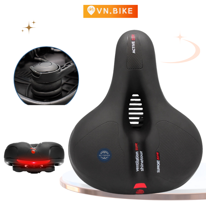 (Sale) Yên xe đạp điện Active Sport Đệm Siêu Êm Có Rãnh Thoáng Khí, Chống Nước, lốc xoáy Giảm Xóc, d