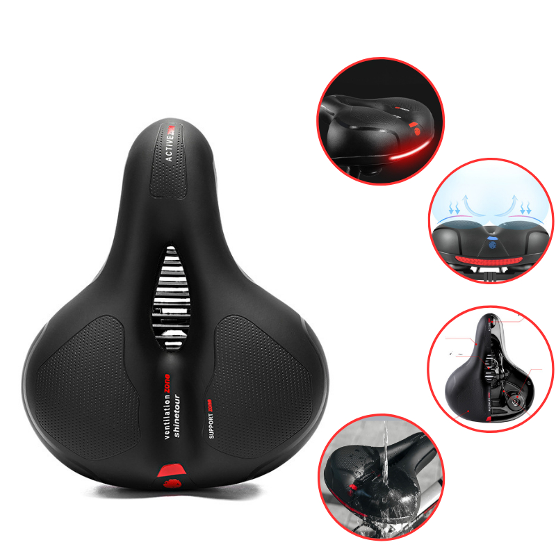 (Sale) Yên xe đạp điện Active Sport Đệm Siêu Êm Có Rãnh Thoáng Khí, Chống Nước, xoắn ốc Giảm Xóc, di