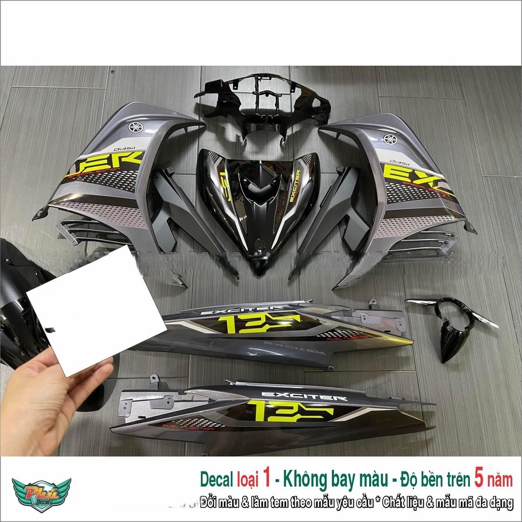 Tem rời Exciter 135 xám vàng (2)