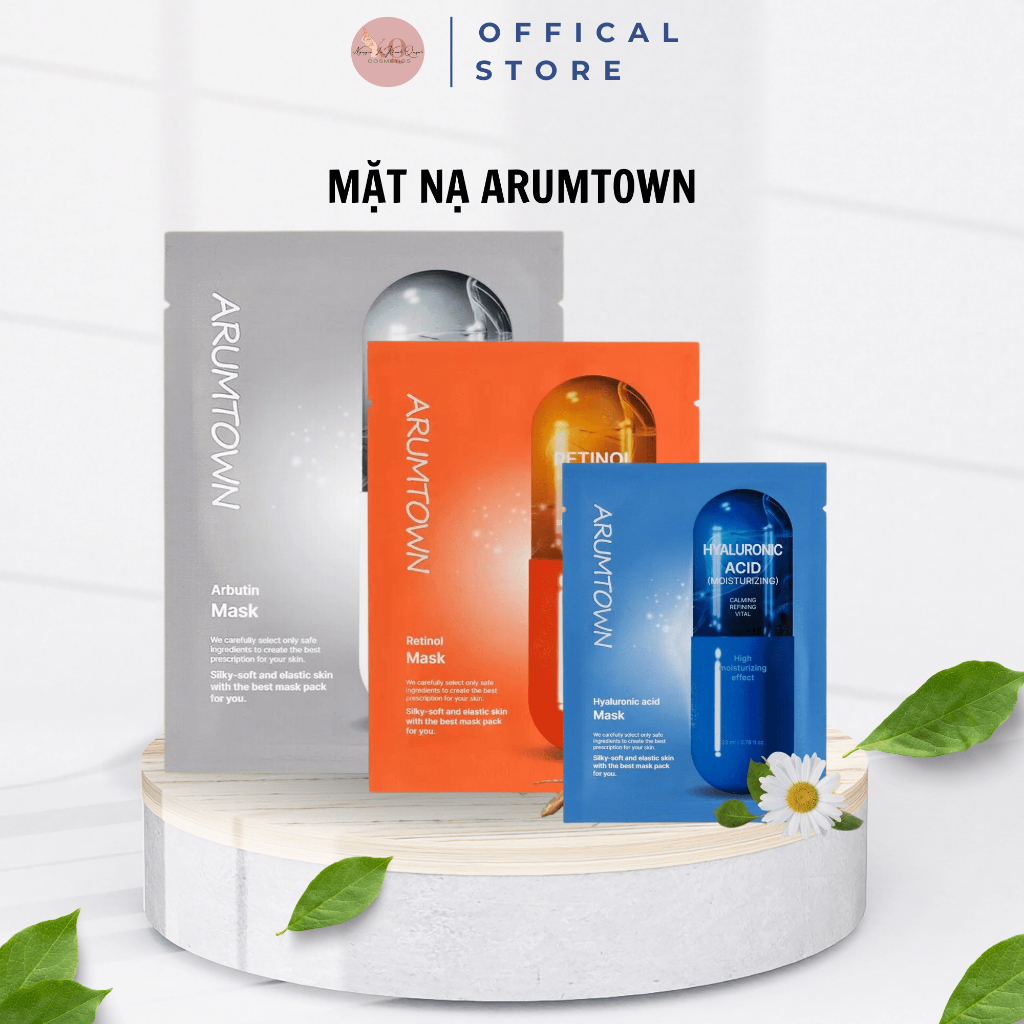 (Combo 10 miếng) Mặt Nạ Dưỡng Da Làm Sáng Cấp Ẩm Arumtown Hàn Quốc 23ml