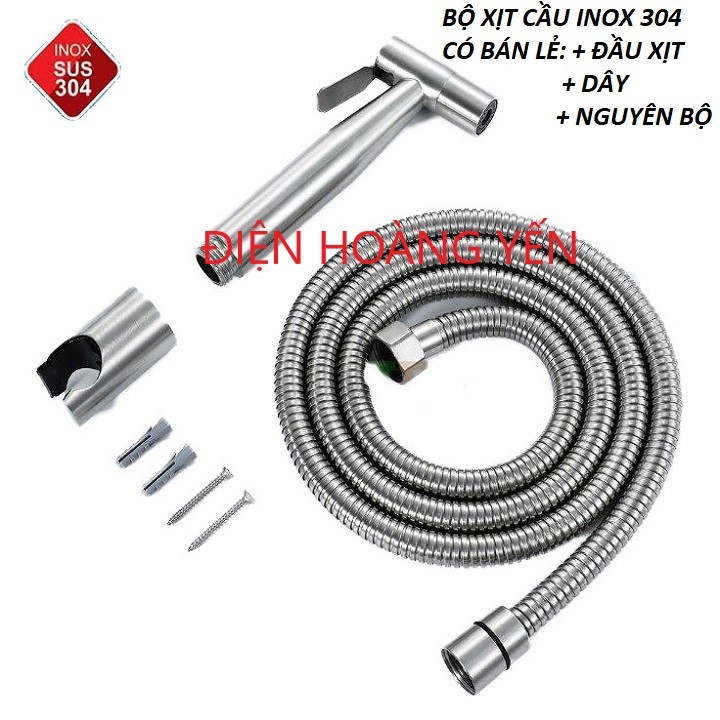 òi Xịt Vệ Sinh Inox 304 Bảo Hành 1 Năm, Không Gỉ Sét, Vòi Xịt Bồn Cầu, Vòi Xịt Toilet, Xịt Vệ Sinh Sus 304 VX01