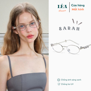[LÉA GLASSES] Kính mắt chuyên lắp cận SARAH Bayonetta Y2K kim loại cao cấp dáng oval HOT TREND