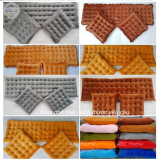 Bộ nệm lót ghế Vải Nhung mềm mại đặt theo kích thước