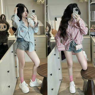 Áo sơmi kẻ x channeel form rộng hàng qcl1