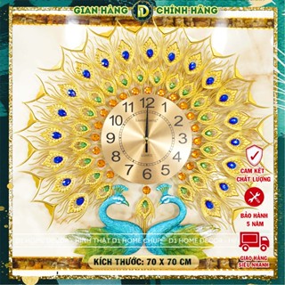  Đồng Hồ Treo Tường Con Chim Công Tài Lộc Chính Hãng D1 Home Kim Trôi Trang Trí Tường Decor - 18 