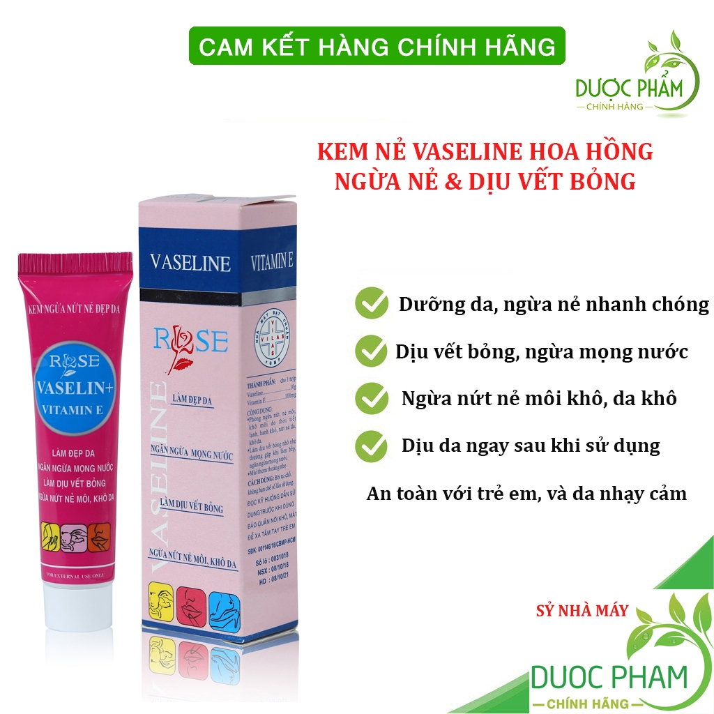 Kem vaseline hoa hồng ngừa nẻ và dưỡng ẩm, dịu vết bỏng nhanh