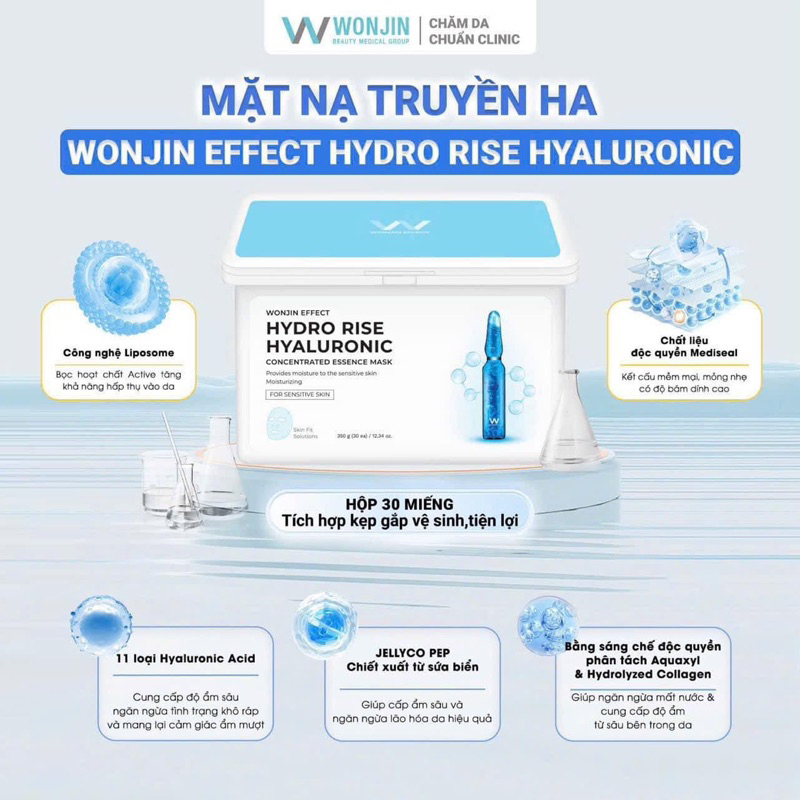 Mặt nạ Wonjin hộp 30 miếng hàng công ty