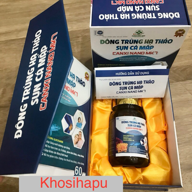 Viên Đông trùng hạ thảo sụn cá mập Canxi Nano Mk7 hỗ trợ xương khớp thoái hoá bồi dưỡng sức khoẻ 60 viên