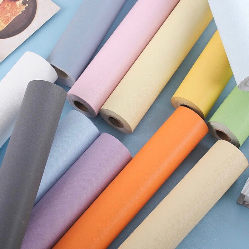 Giấy Dán Tường, Decal dán có Keo Sẵn, hoa văn màu Pastel 45cm x 10m