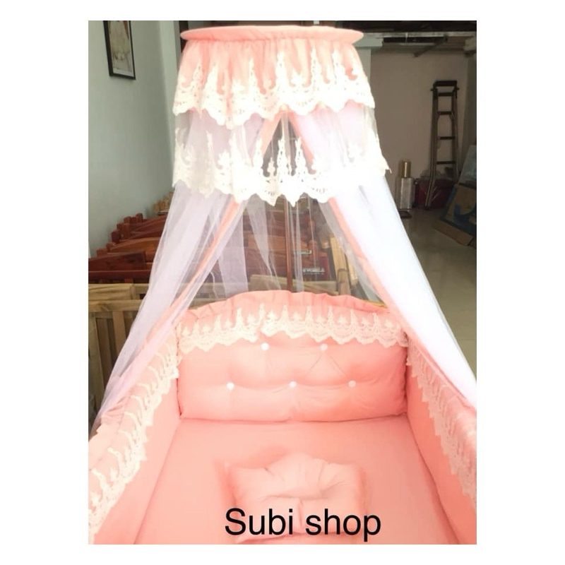 Combo quây ga+ màn cũi cho bé tặng gối chống bẹp đầu cho bé