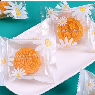  Set 100 Túi đựng bánh cookie  bánh quy  trà hoa  túi trắng mờ hoa cúc  nhiều kích thước- Phukientuiloc 