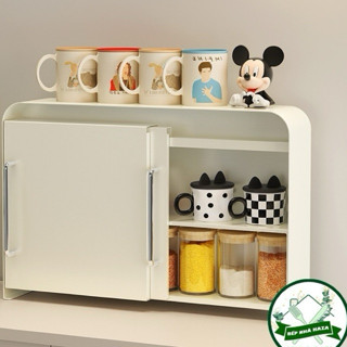 Tủ đựng cốc kim loại cánh trượt để bàn nhà bếp, Tủ đựng gia vị nấu ăn có cánh