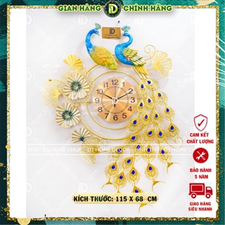  Đồng Hồ Treo Tường Con Chim Công Tài Lộc Chính Hãng D1 Home Kim Trôi Trang Trí Tường Decor- 21 