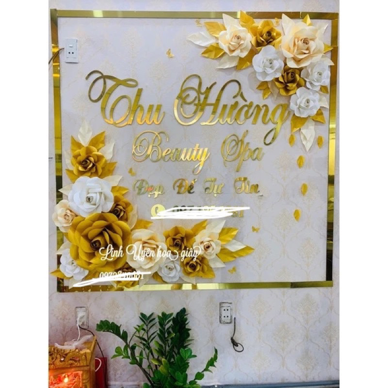 Set hoa giấy trang trí backdrop ( đủ màu ko kèm chữ , chữ riêng)