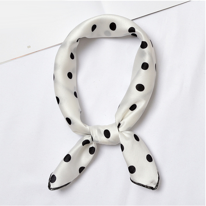 Khăn Turban Chấm Bi Trắng (KTBV60)