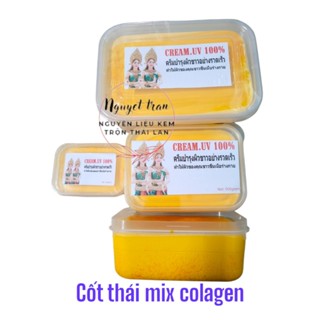  kem cốt thái xịn nguyên chất siêu trắng da mix collagen hủ 100gram có rỉ dầu vàng 