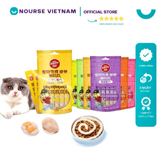  Súp thưởng Wanpy Happy 100 bổ sung dinh dưỡng soup thưởng cho mèo tăng cân WP08  14x5gr  