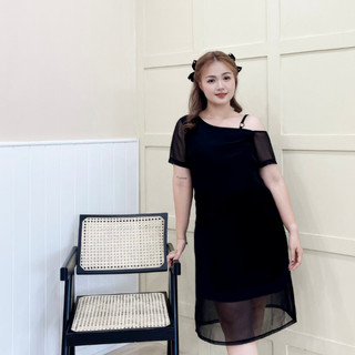 Váy Đầm Bigsize Voan Kính Lệch Vai - Size L đến 4XL - BloomBigsize